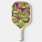 Abstraktes Cooles Muster Mit Monogramm Name Sports Pickleball Schläger (Rückseite)