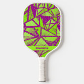 Abstraktes Cooles Muster Mit Monogramm Name Sports Pickleball Schläger (Vorderseite)