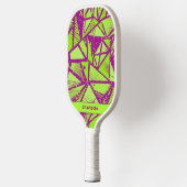 Abstraktes Cooles Muster Mit Monogramm Name Sports Pickleball Schläger (Links)