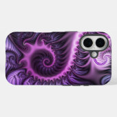 Abstraktes Cooles Rosa Lila Fraktal Case-Mate iPhone Hülle (Rückseite (Horizontal))