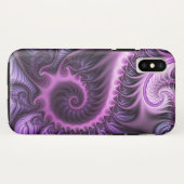 Abstraktes Cooles Rosa Lila Fraktal Case-Mate iPhone Hülle (Rückseite (Horizontal))