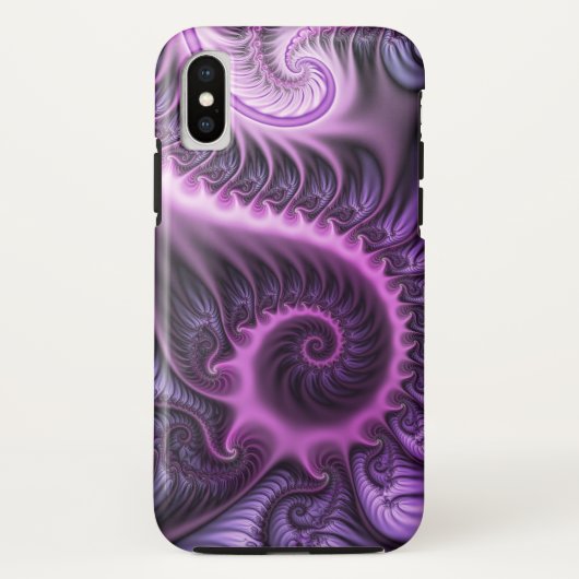 Abstraktes Cooles Rosa Lila Fraktal Case-Mate iPhone Hülle (Rückseite)