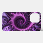 Abstraktes Cooles Rosa Lila Fraktal Case-Mate iPhone Hülle (Rückseite (Horizontal))