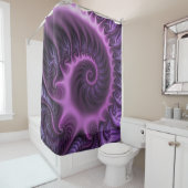 Abstraktes Cooles Rosa Lila Fraktal Duschvorhang (Beispiel)