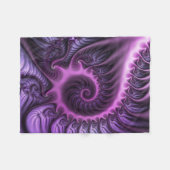 Abstraktes Cooles Rosa Lila Fraktal Fleecedecke (Vorderseite (Horizontal))