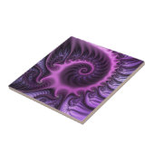 Abstraktes Cooles Rosa Lila Fraktal Fliese (Seite)