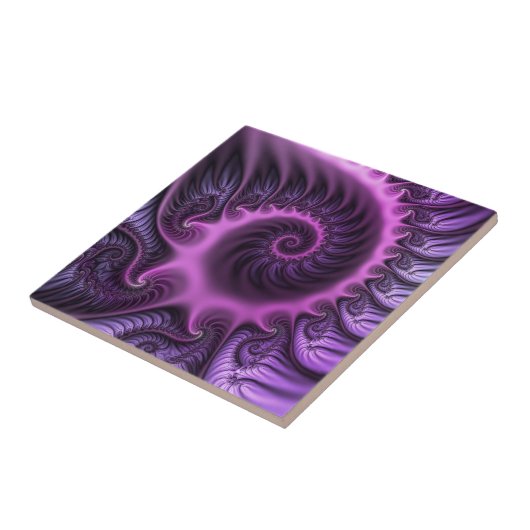 Abstraktes Cooles Rosa Lila Fraktal Fliese (Seite)