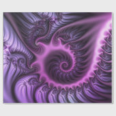 Abstraktes Cooles Rosa Lila Fraktal Geschenkpapier (Flach)