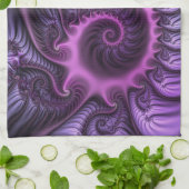 Abstraktes Cooles Rosa Lila Fraktal Handtuch (Gefaltet)