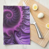 Abstraktes Cooles Rosa Lila Fraktal Handtuch (Viertel Falte)