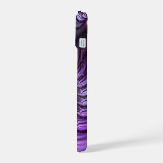 Abstraktes Cooles Rosa Lila Fraktal iPhone 15 Hülle (Linke Seite)