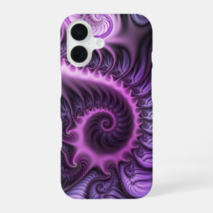 Abstraktes Cooles Rosa Lila Fraktal iPhone 16 Hülle