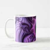 Abstraktes Cooles Rosa Lila Fraktal Kaffeetasse (Links)