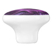 Abstraktes Cooles Rosa Lila Fraktal Keramikknauf (Seitenansicht)