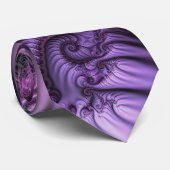 Abstraktes Cooles Rosa Lila Fraktal Krawatte (Gerollt)