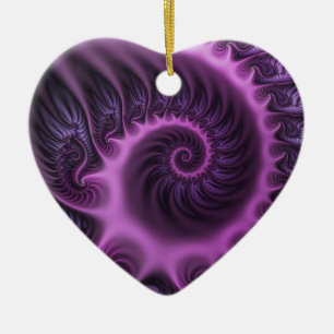 Abstraktes Cooles Rosa Lila Fraktal Kunst, Dichtun Keramik Ornament
