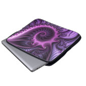 Abstraktes Cooles Rosa Lila Fraktal Laptopschutzhülle (Vorne Knopf)