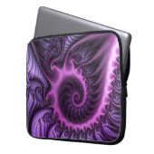 Abstraktes Cooles Rosa Lila Fraktal Laptopschutzhülle (Vorderseite Links)