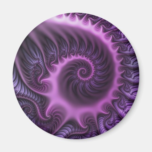 Abstraktes Cooles Rosa Lila Fraktal Magnet (Vorne)