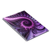 Abstraktes Cooles Rosa Lila Fraktal Notizblock (Rechte Seite)