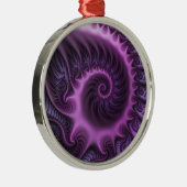 Abstraktes Cooles Rosa Lila Fraktal Ornament Aus Metall (Rechts)