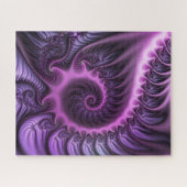 Abstraktes Cooles Rosa Lila Fraktal Puzzle (Horizontal)