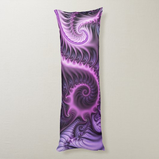 Abstraktes Cooles Rosa Lila Fraktal Seitenschläferkissen (Rückseite (Vertikal))