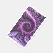 Abstraktes Cooles Rosa Lila Fraktal Serviette (Ecke)