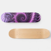 Abstraktes Cooles Rosa Lila Fraktal Skateboard (Horizontal)