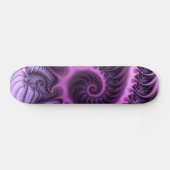 Abstraktes Cooles Rosa Lila Fraktal Skateboard (Horizontal)