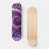Abstraktes Cooles Rosa Lila Fraktal Skateboard (Vorderseite)