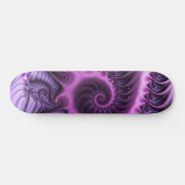 Abstraktes Cooles Rosa Lila Fraktal Skateboard (Horizontal)