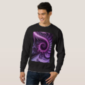 Abstraktes Cooles Rosa Lila Fraktal Sweatshirt (Vorne ganz)
