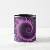 Abstraktes Cooles Rosa Lila Fraktal Tasse (Zentrum)