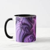 Abstraktes Cooles Rosa Lila Fraktal Tasse (Links)