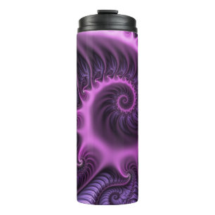 Abstraktes Cooles Rosa Lila Fraktal Thermosbecher