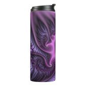 Abstraktes Cooles Rosa Lila Fraktal Thermosbecher (Nach links gedreht)