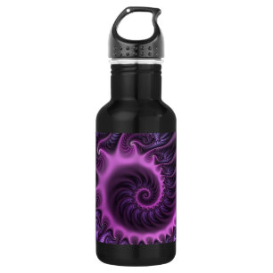 Abstraktes Cooles Rosa Lila Fraktal Trinkflasche