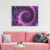 Abstraktes Cooles rosa Lila Fraktal Triptych Leinwanddruck (Insitu (Wohnzimmer))