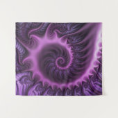Abstraktes Cooles Rosa Lila Fraktal Wandteppich (Vorderseite (Horizontal))