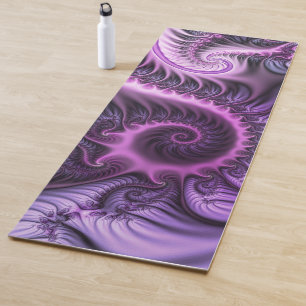 Abstraktes Cooles Rosa Lila Fraktal Yogamatte
