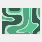 Abstraktes Copessig Retro-Muster in grün Geschenkpapier Set (Vorderseite 3)