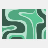 Abstraktes Copessig Retro-Muster in grün Geschenkpapier Set (Vorderseite)