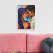 Abstraktes Couple-Portrait - Liebe in künstlichen Leinwanddruck (Insitu (Wohnzimmer))