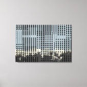 Abstraktes Creme-, Aquamarin- und Schwarzstreifen- Leinwanddruck (Vorderseite)