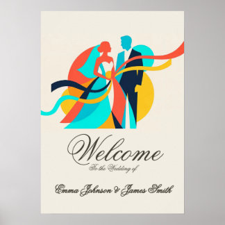 Abstraktes Creme-Hochzeitsposter  Poster