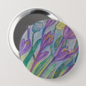 Abstraktes Crocus Round Abzeichen Button (Vorne & Hinten)