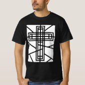 Abstraktes Cross Design T-Shirt (Vorderseite)