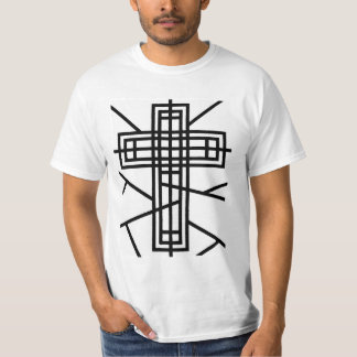 Abstraktes Cross Design T-Shirt