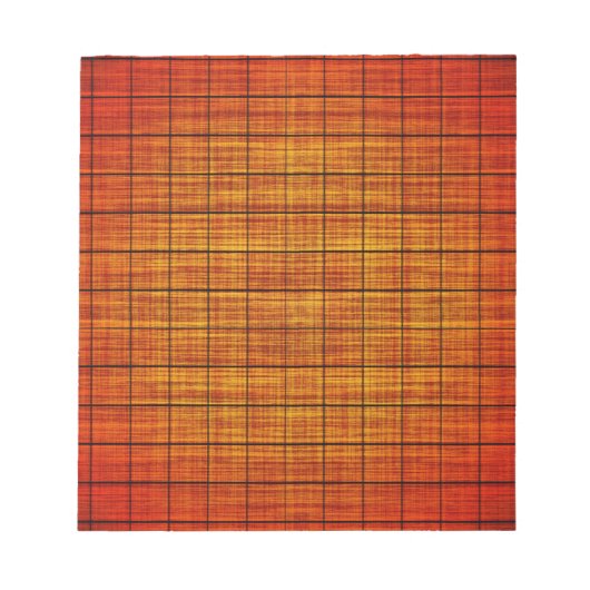 Abstraktes Crosshatch Orange und Schwarz Notizblock (Vorderseite)